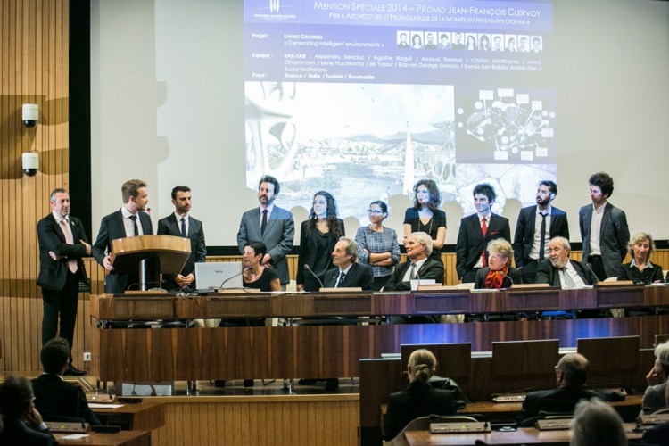 Remise des prix du concours international d’architecture de la Fondation Jacques Rougerie, 27 Novembre 2014, Unesco, Paris. COPYRIGHT JULIEN FAURE/FONDATION ROUGERIE.TOUS DROITS RESERVES.
